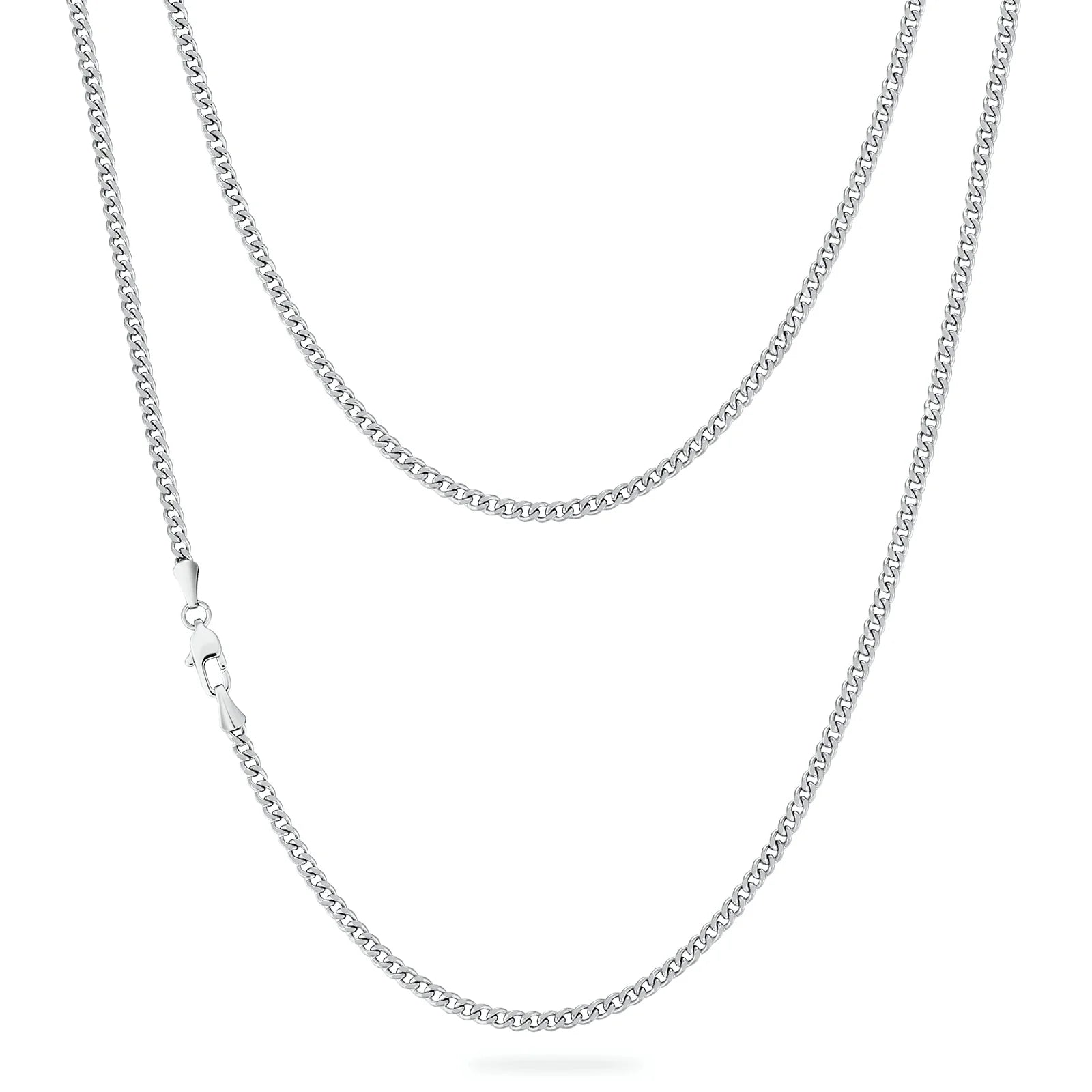3mm Miami Cuban Link Chain in White Gold Necklaces