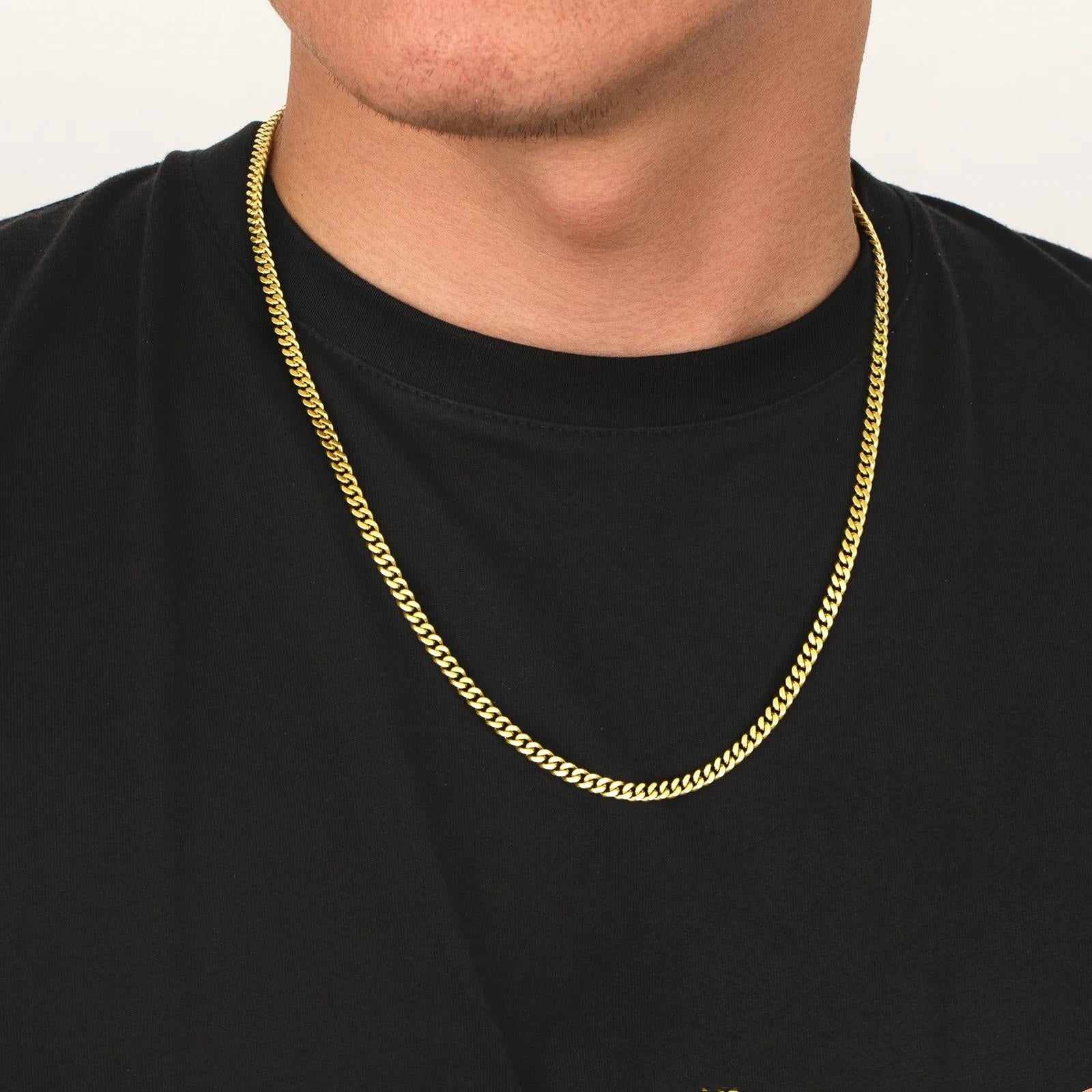4mm Miami Cuban Link Chain in 14K Gold Necklaces