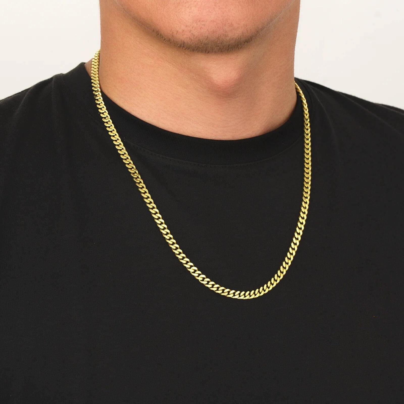5mm Miami Cuban Link Chain in 18K Gold Necklaces 
