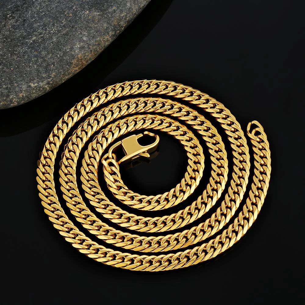 6mm Miami Cuban Link Chain in 18K Gold - 6-Side Cut Necklaces