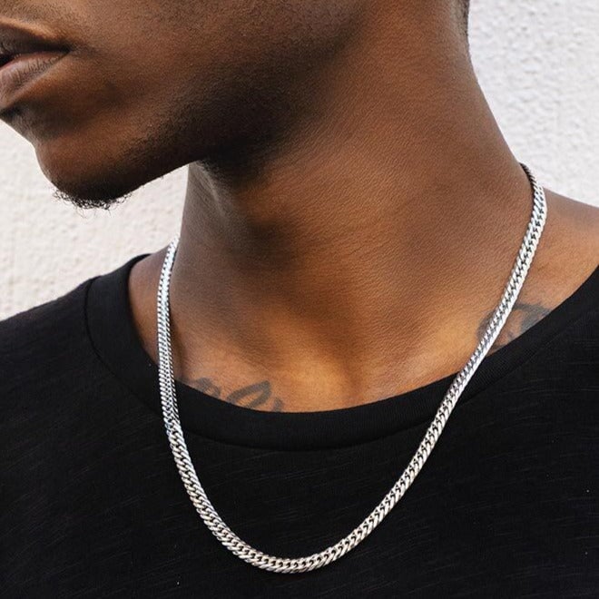 6mm Miami Cuban Link Chain in White Gold - 6-Side Cut Necklaces