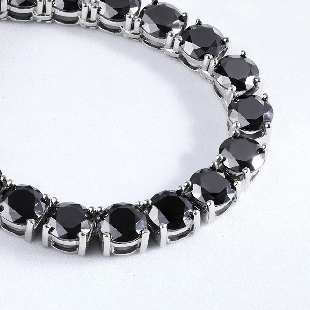 Black Moissanite Diamond 925 Sterling Silver Tennis Chain - 6.5mm Necklaces