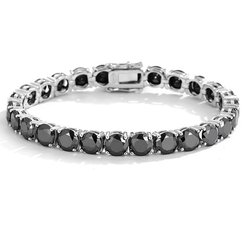 Black Moissanite Diamond 925 Sterling Silver Tennis Chain Bracelet Bracelets