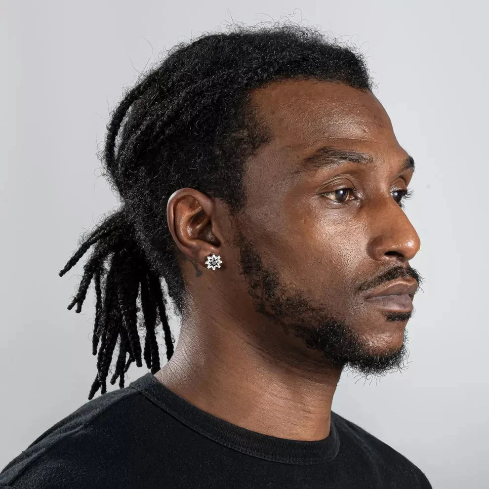 Black Moissanite Diamond Sunflower Stud Earrings Earrings