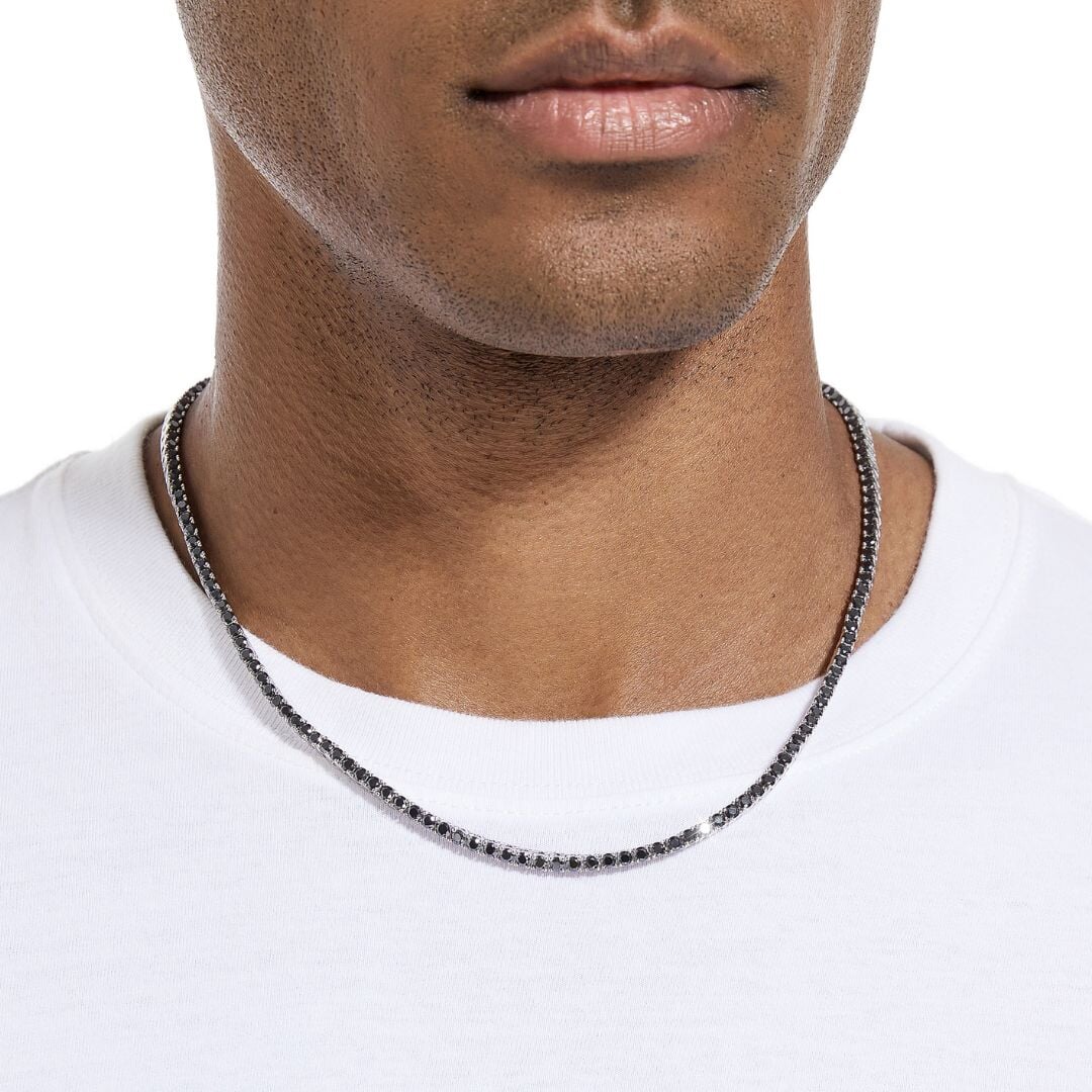 Black Moissanite Tennis Chain - 3mm Necklaces