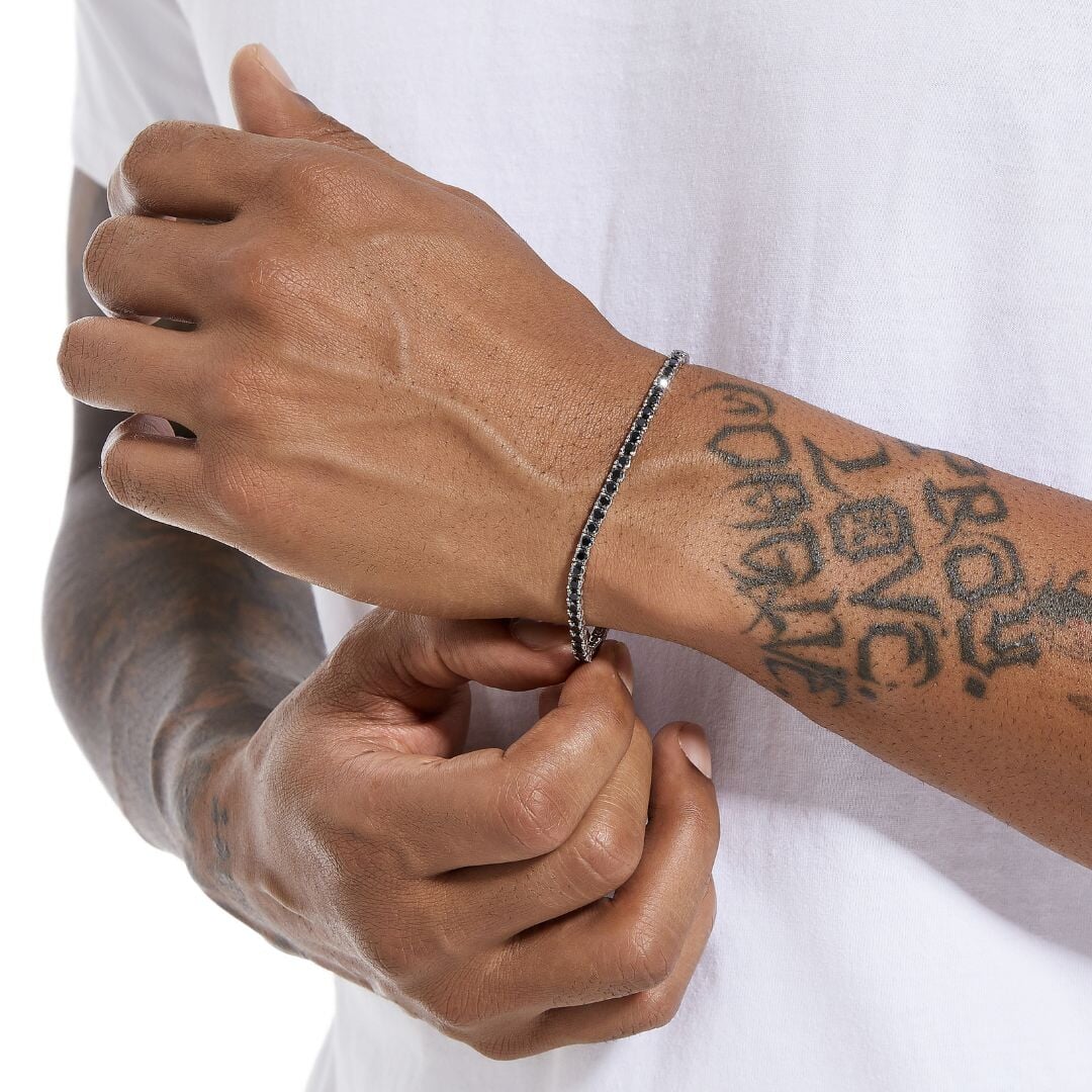 Black Moissanite Tennis Chain Bracelet - 3mm Bracelets