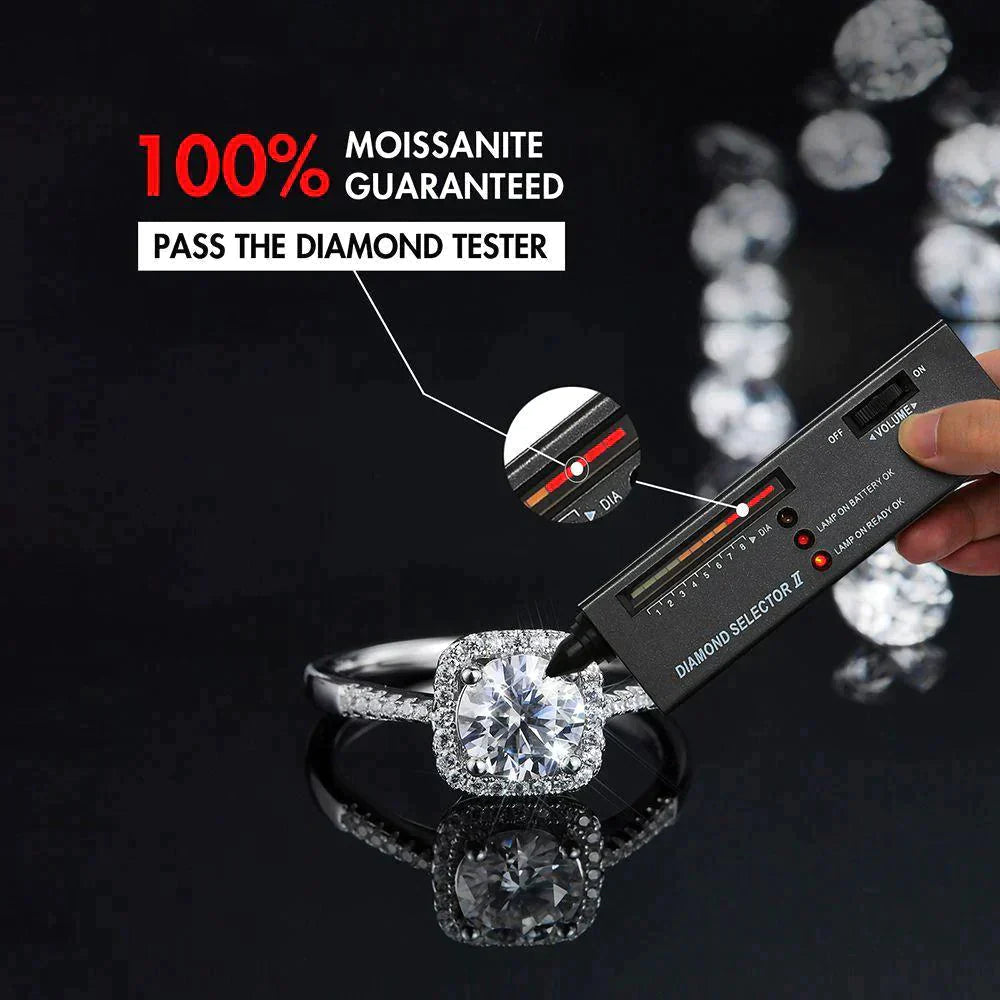 Cushion Cut Moissanite Diamond Paved Halo Ring for Women Rings