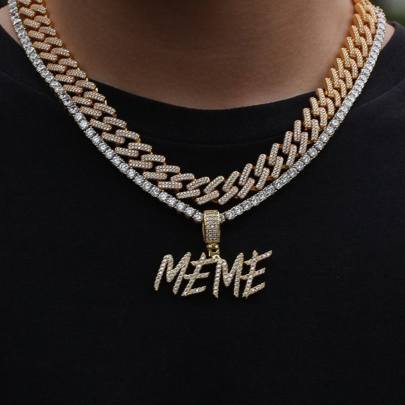 Custom Iced Out Name Letters Pendant Necklace