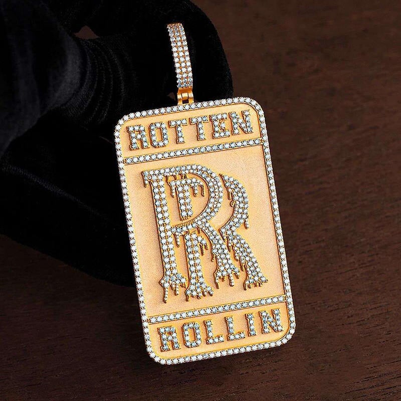 Custom Moissanite Diamond Dog Tag Pendant Deposit (Non refundable)