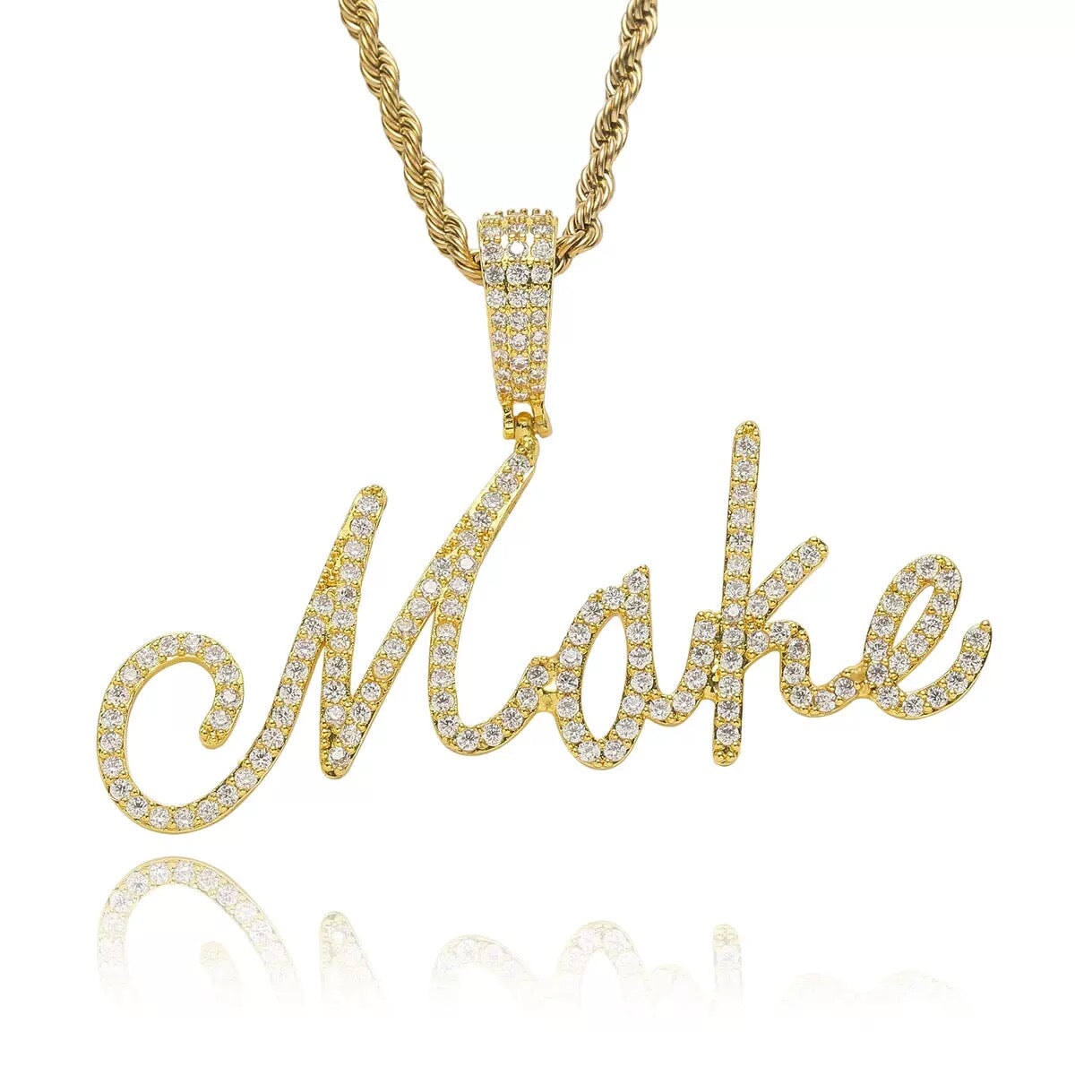 Custom Name Diamond Letters Pendant Necklace Charms & Pendants