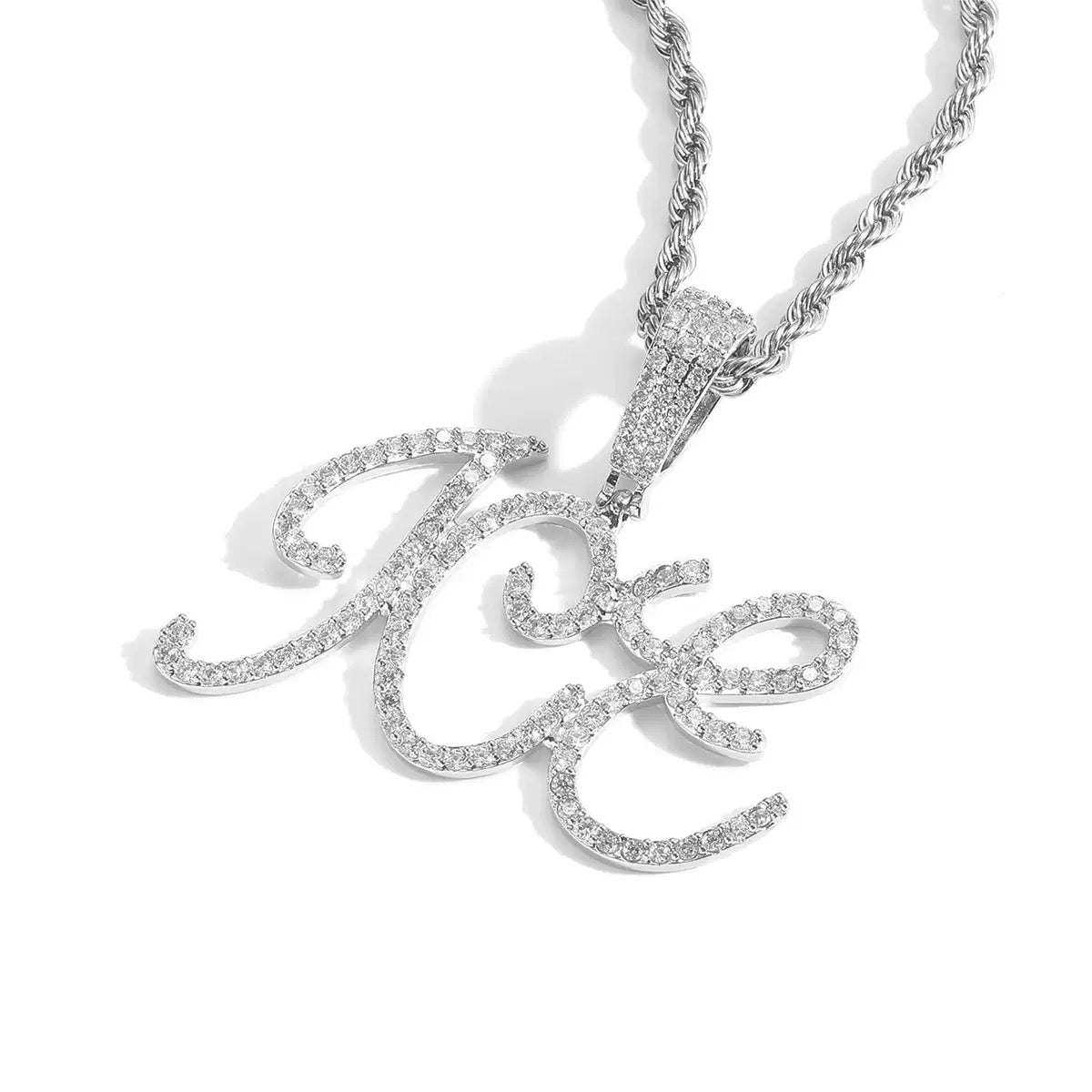 Custom Name Diamond Letters Pendant Necklace Charms & Pendants