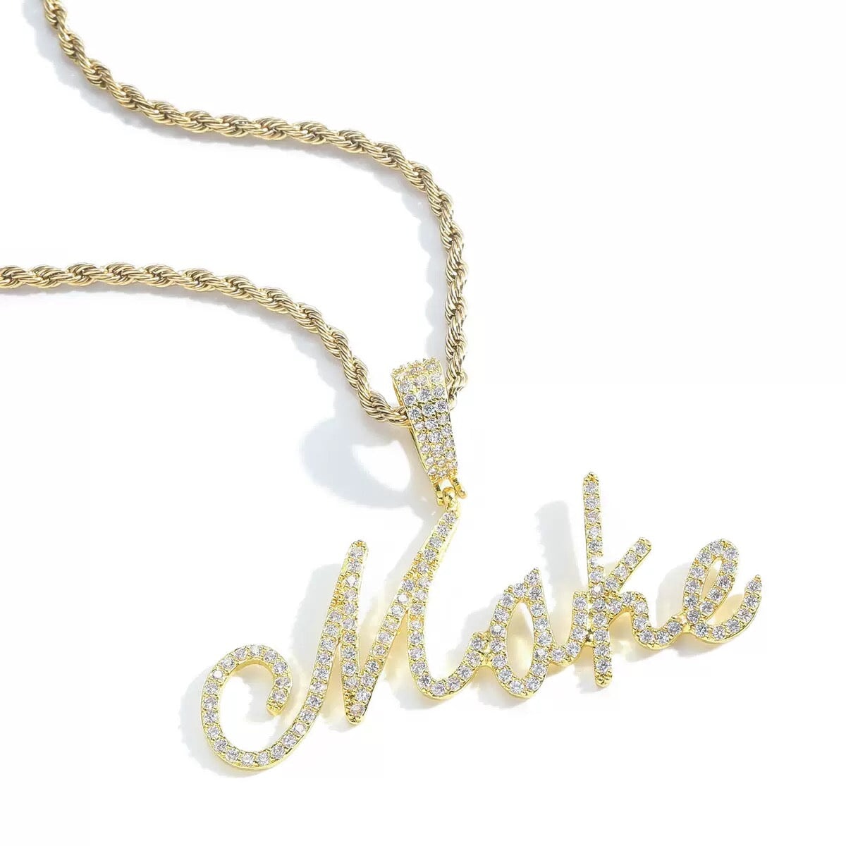 Custom Name Diamond Letters Pendant Necklace Charms & Pendants