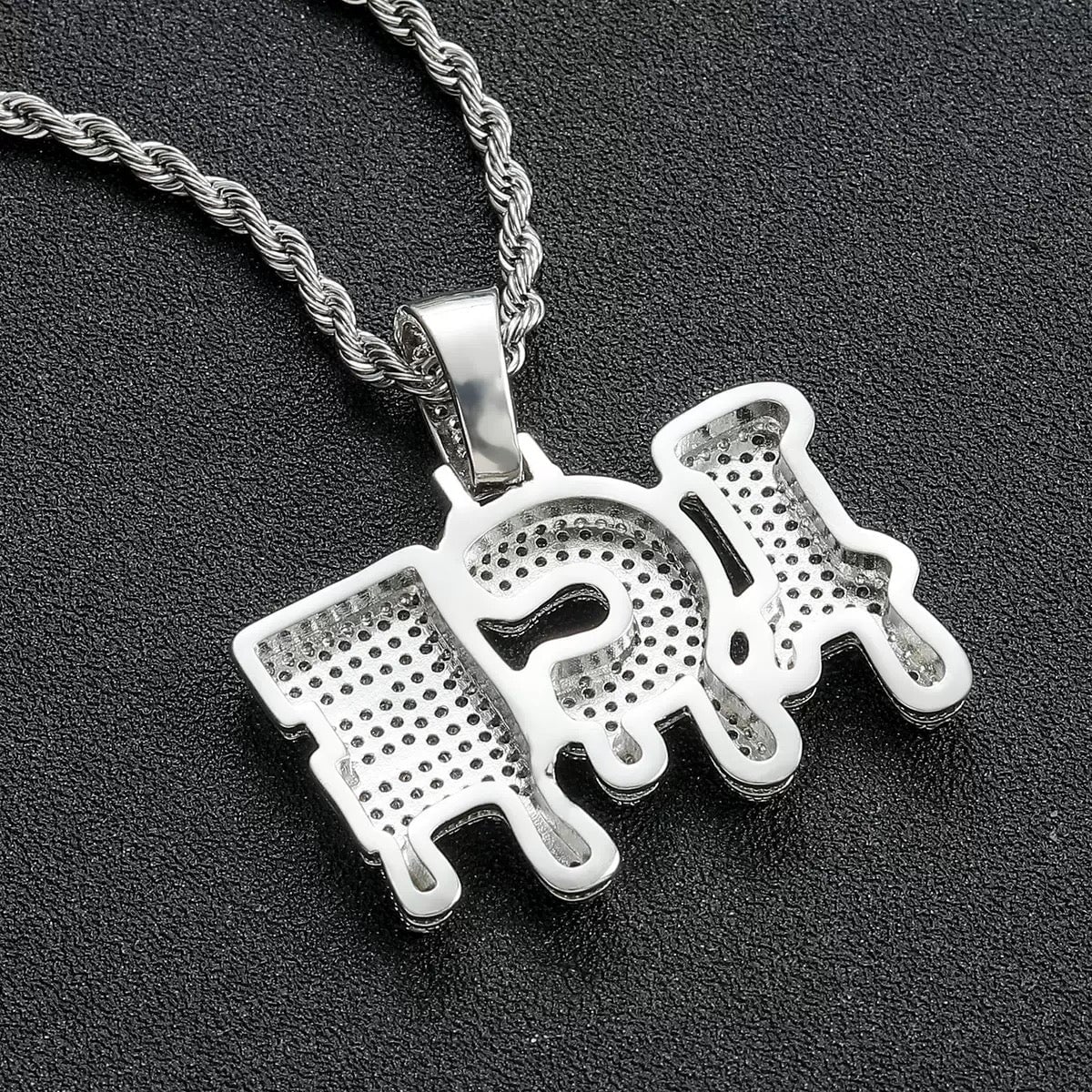 Custom Name Iced Drip Letters Pendant Necklace Charms & Pendants