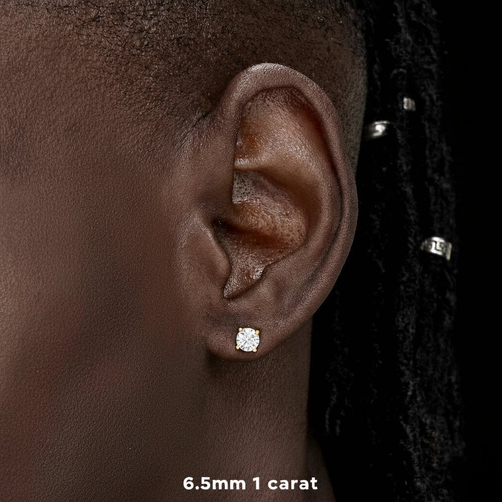 Excellent VVS1 Moissanite Diamond Earrings Studs in 14K Gold Earrings