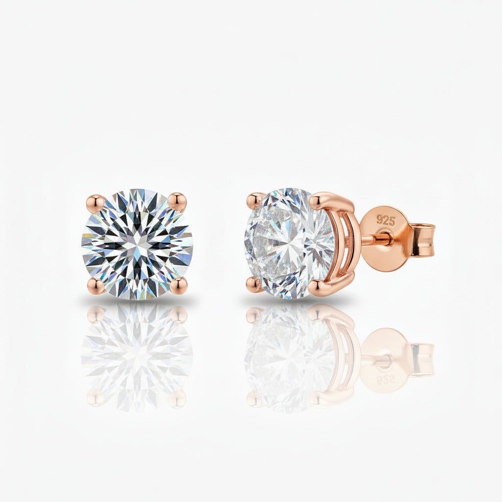 Excellent VVS1 Moissanite Diamond Earrings Studs in 14K Gold Earrings