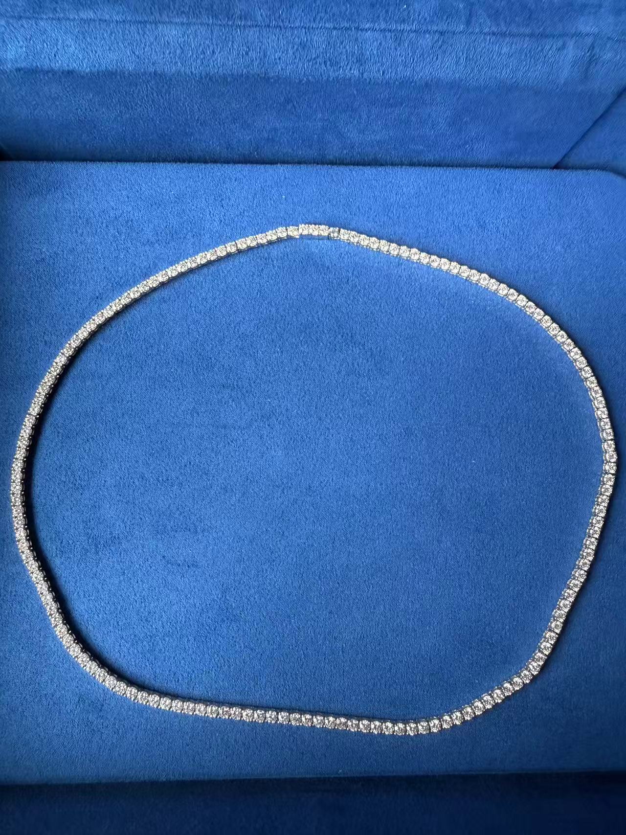 Final Sale - Moissanite Diamond Tennis Chain in White Gold - 3mm