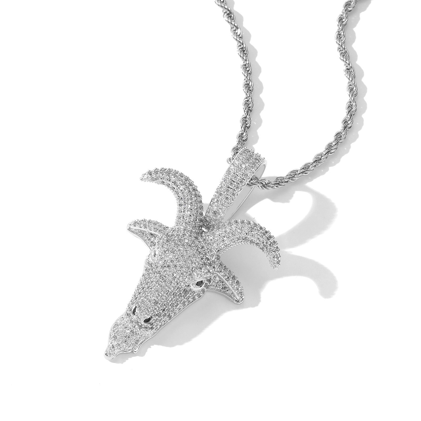 G.O.A.T. Pendant - White Gold Charms & Pendants