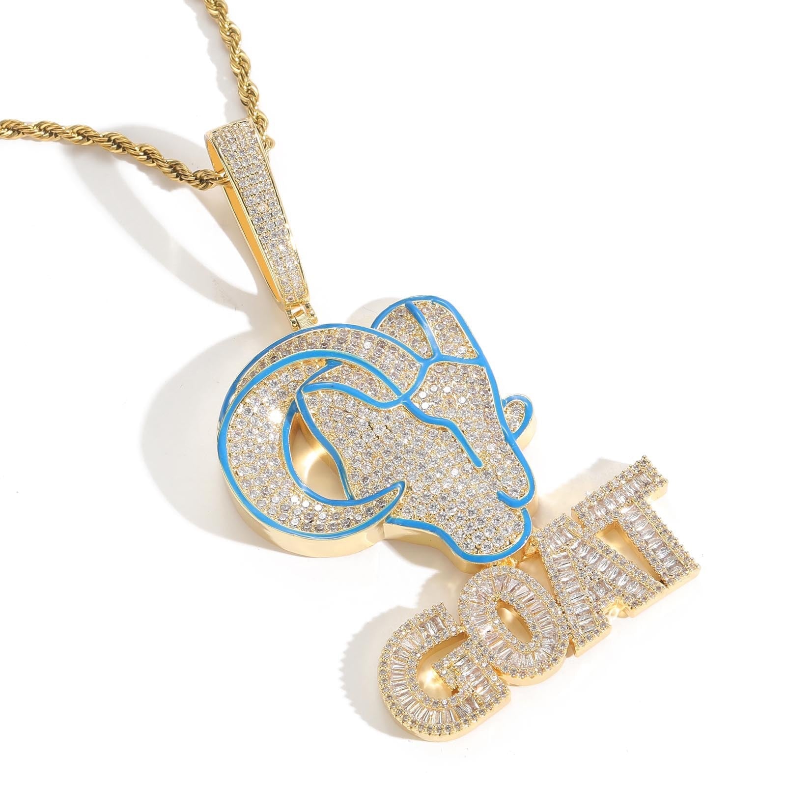 G.O.A.T. Pendant with Letters - Yellow Gold Charms & Pendants