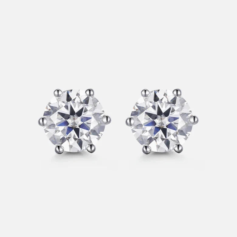 Men's Moissanite Big Earring Studs in 925 Sterling Silver - 9mm Earrings