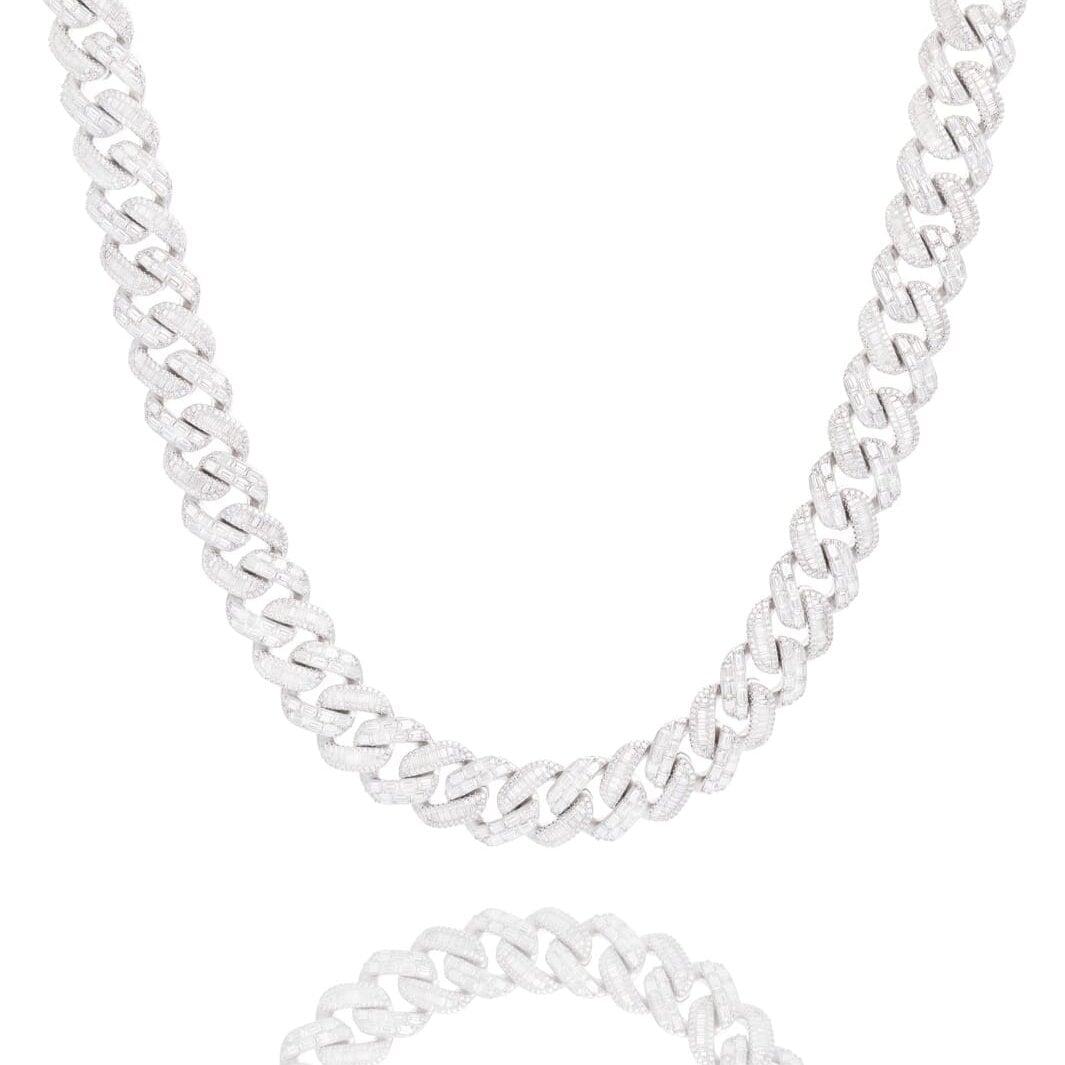 Mixed Shape Moissanite Diamond Cuban Link Chain - 22mm Necklaces
