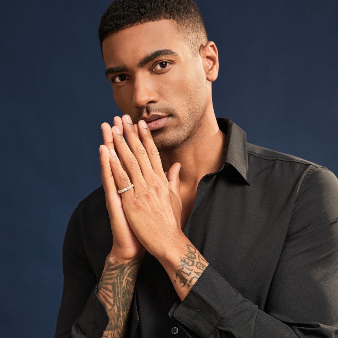 Moissanite Diamond Eternity Ring in 14K Gold - 4mm Rings