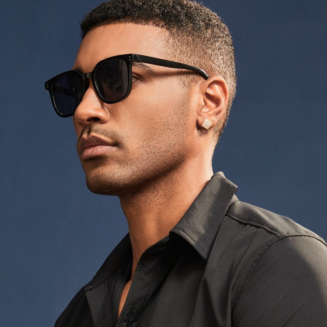 Moissanite Diamond Square Studs Earrings in 14K Gold - 10mm Earrings