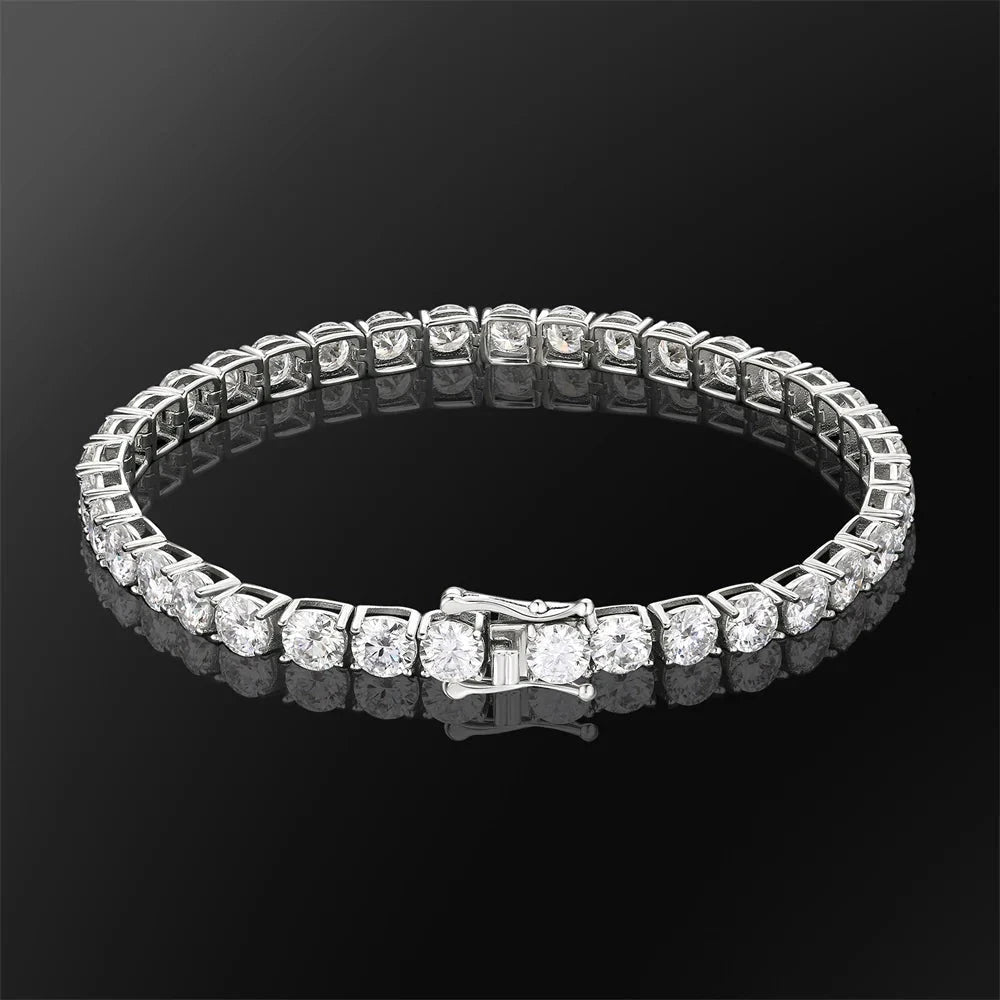 Moissanite Diamond Tennis Bracelet in White Gold - 5mm Bracelets