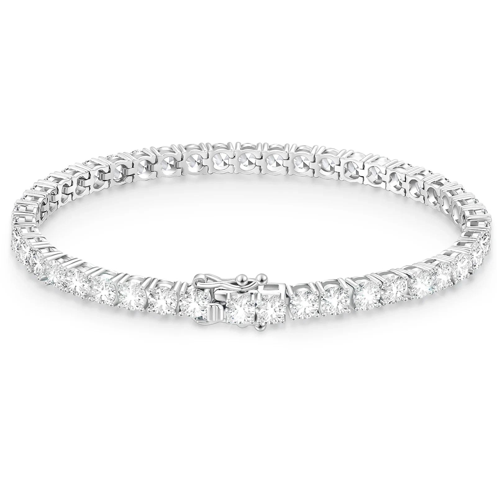 Moissanite Diamond Tennis Bracelet in White Gold - 5mm Bracelets