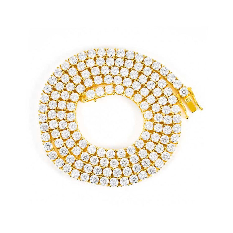 Moissanite Diamond Tennis Chain Necklace in 14K Gold - 5mm Necklaces