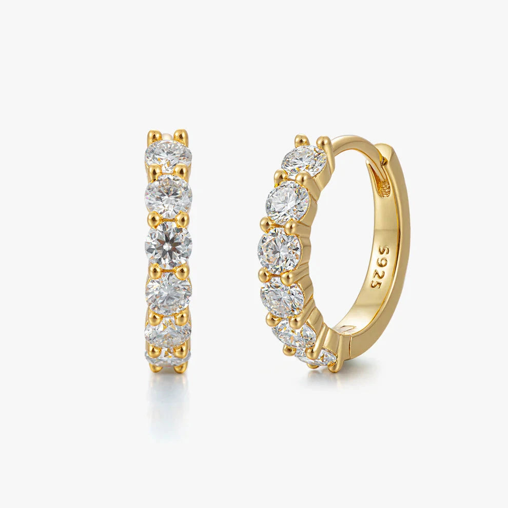 Moissanite Diamond Tennis Hoop Earrings in 14K Gold - 20mm Earrings