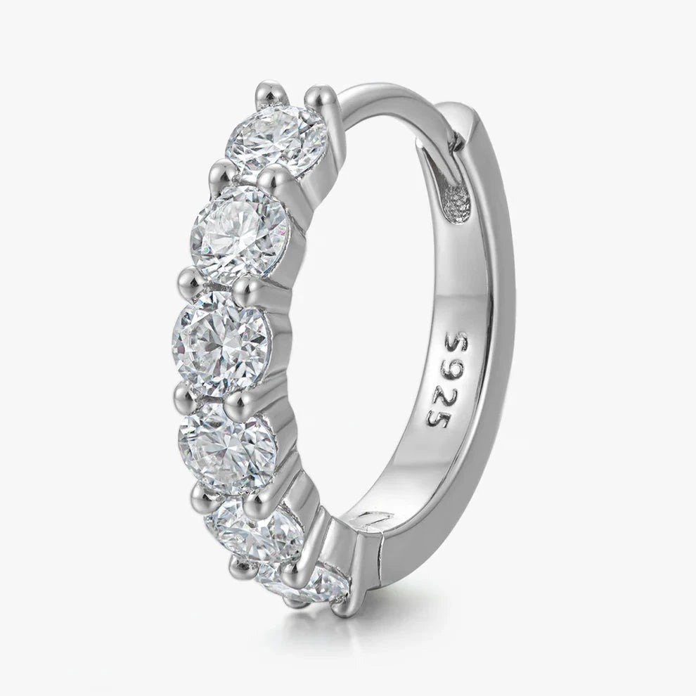 Moissanite Diamond Tennis Hoop Earrings in White Gold - 20mm Earrings