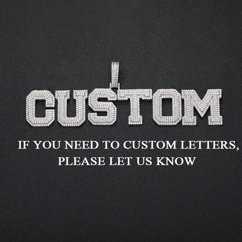 Moissanite Inital Letter Pendant in Solid Silver White Gold Charms & Pendants