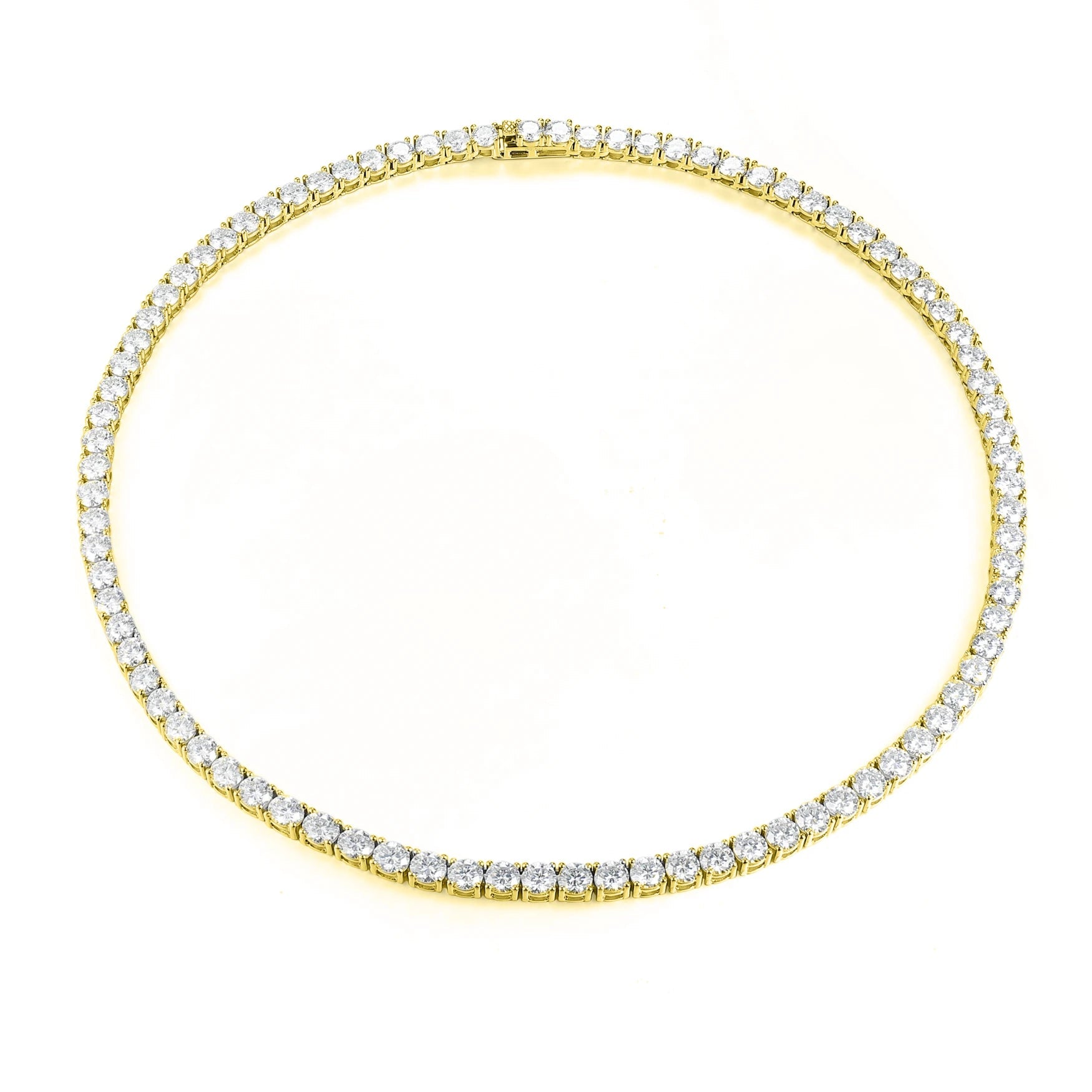 Moissanite S925 Silver Tennis Chain in 14K Gold - 6.5mm Necklaces