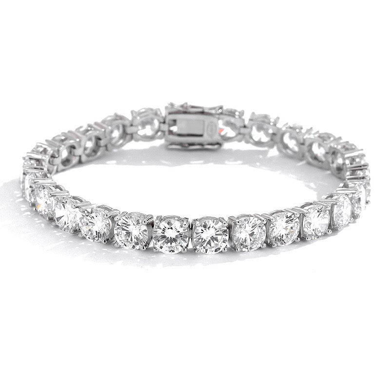 Moissanite Silver Tennis Chain Bracelet - 6.5mm Bracelets