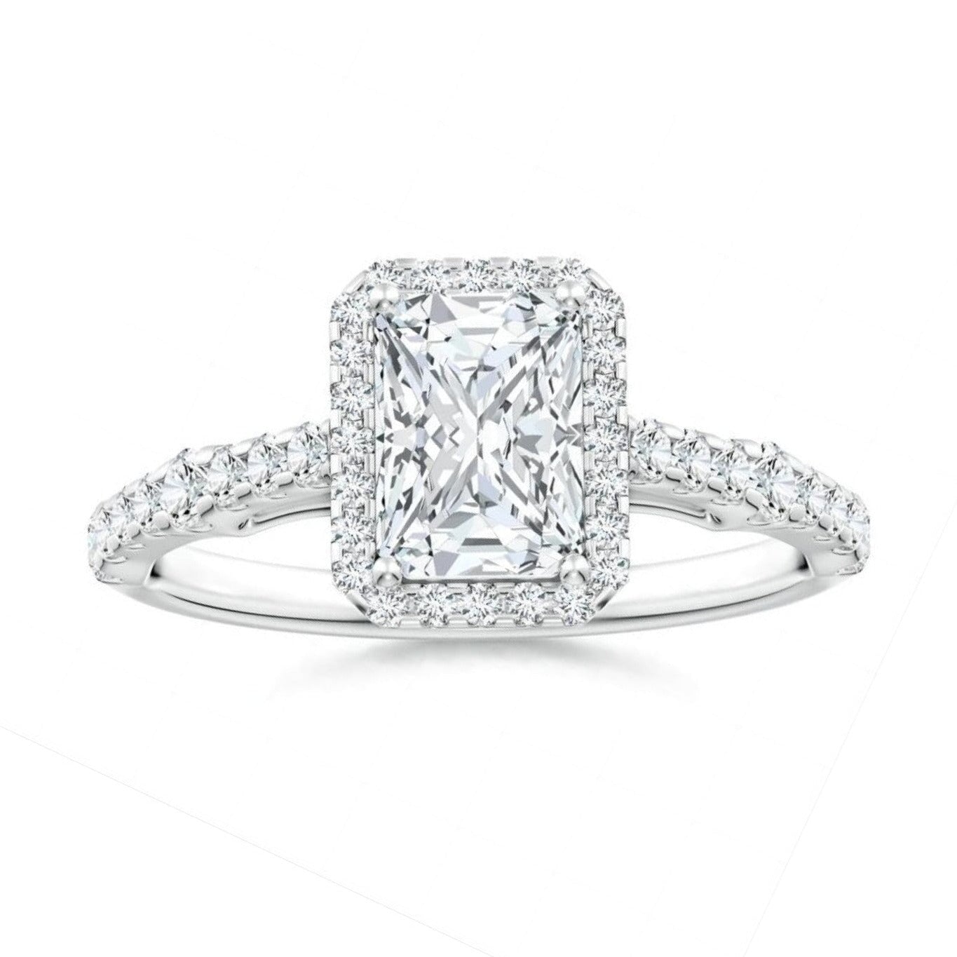 Radiant Cut Moissanite Diamond Engagement Ring for Women Rings