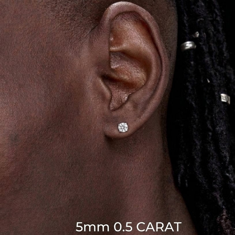 S925 Moissanite Diamond 4 Claw Set Studs Earrings in White Gold - All Sizes Earrings