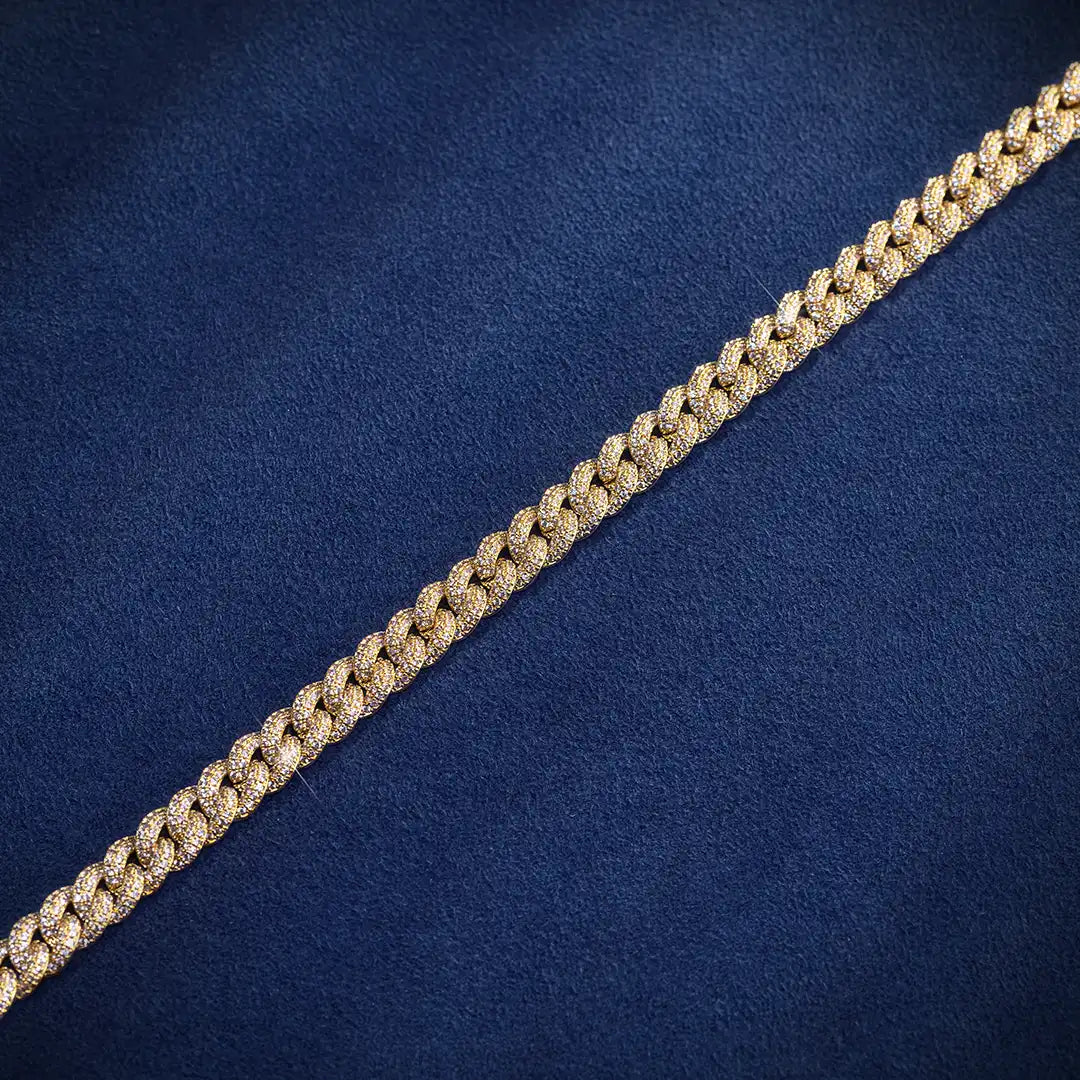 S925 Moissanite Diamond Cuban Link Chain in 14K Gold - 10mm Necklaces