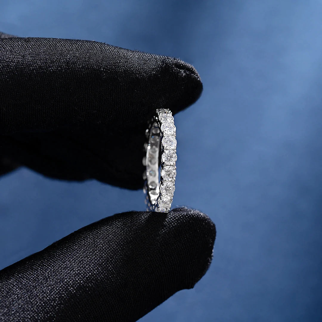 S925 Moissanite Diamond Eternity Ring - 5mm Rings