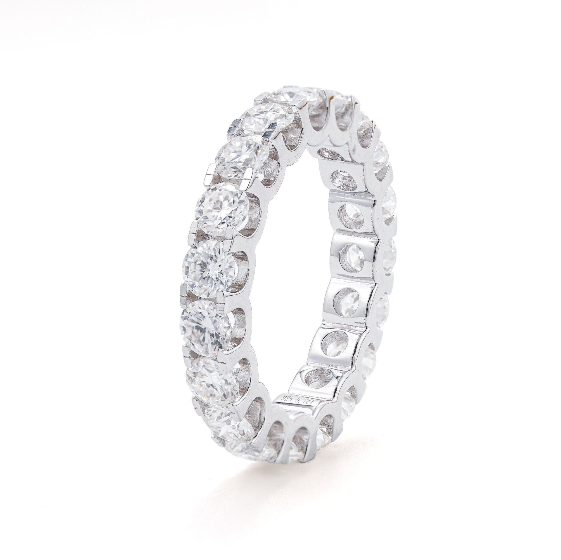S925 Moissanite Diamond Eternity Ring - 5mm Rings