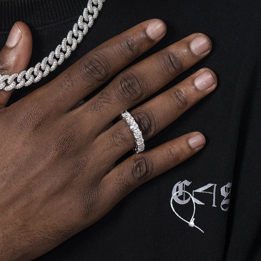 S925 Moissanite Diamond Eternity Ring - 5mm Rings