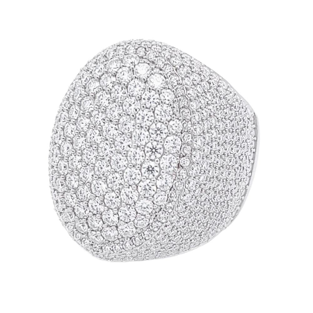 S925 Moissanite Diamond Fully Iced Lagre Oval Ring - VVS1 Rings