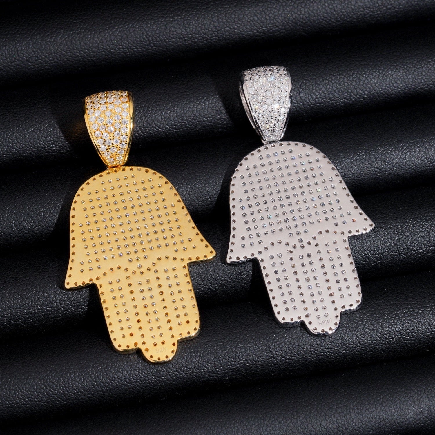 S925 Moissanite Hamsa Hand Pendant Charms & Pendants