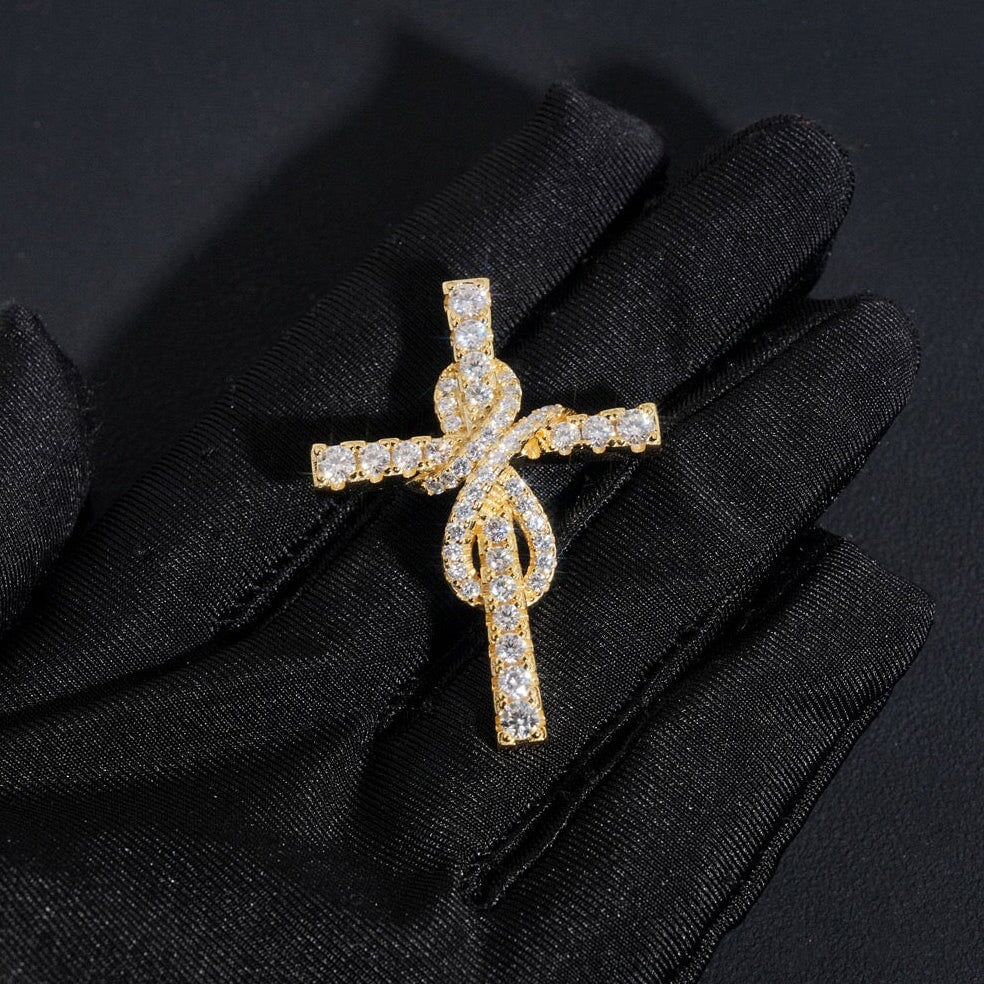 S925 Moissanite Infinity Cross Pendant Charms & Pendants