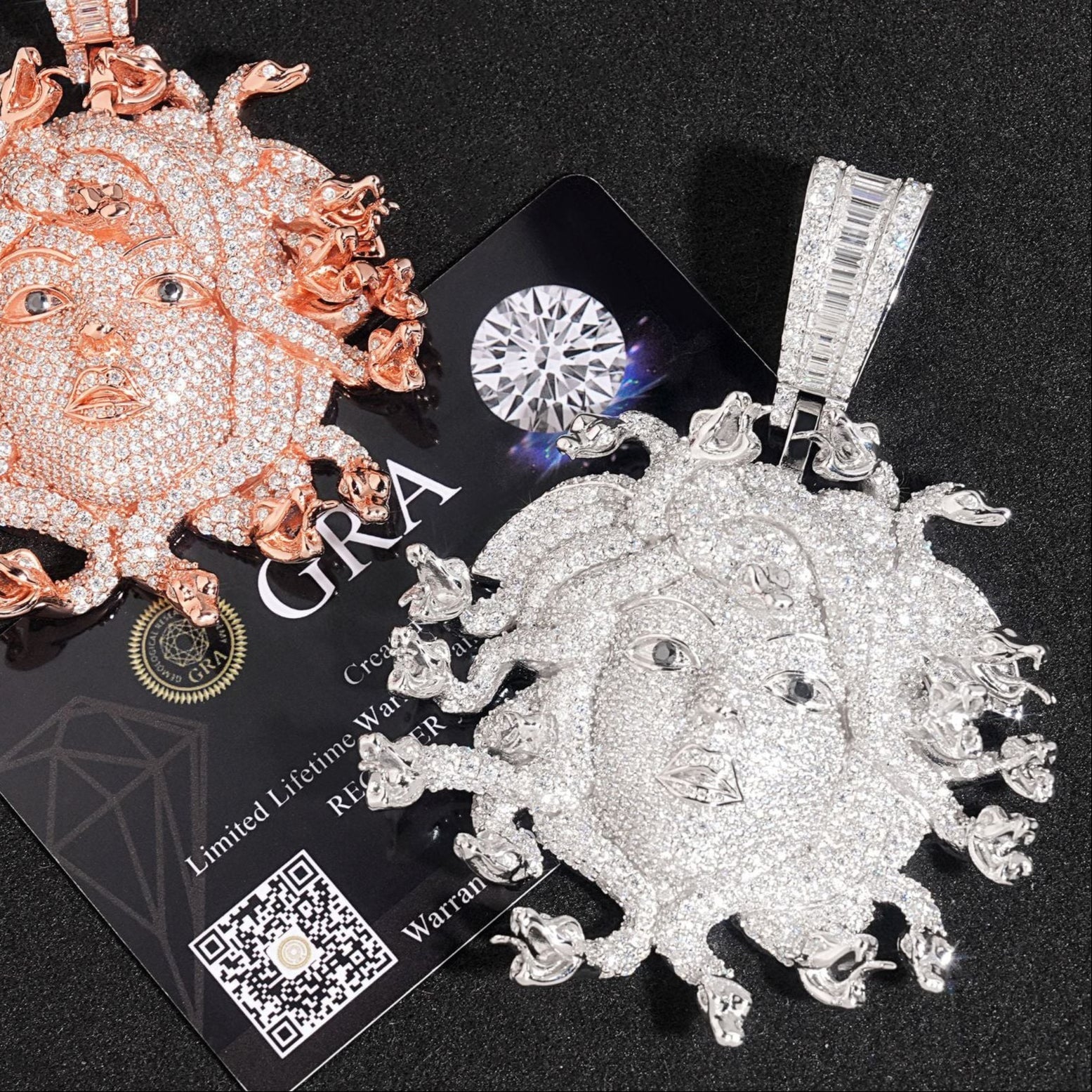 S925 Moissanite Medusa Head Pendant Charms & Pendants