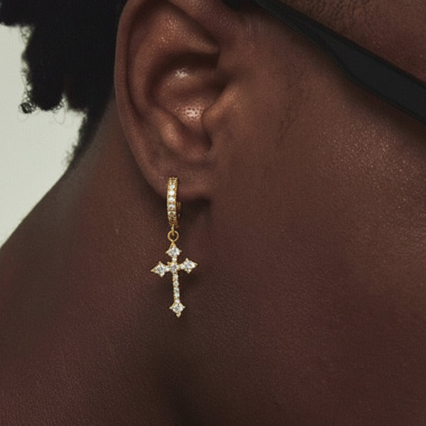 S925 Moissanite Nova Cross Hoop Earrings - VVS1 Earrings