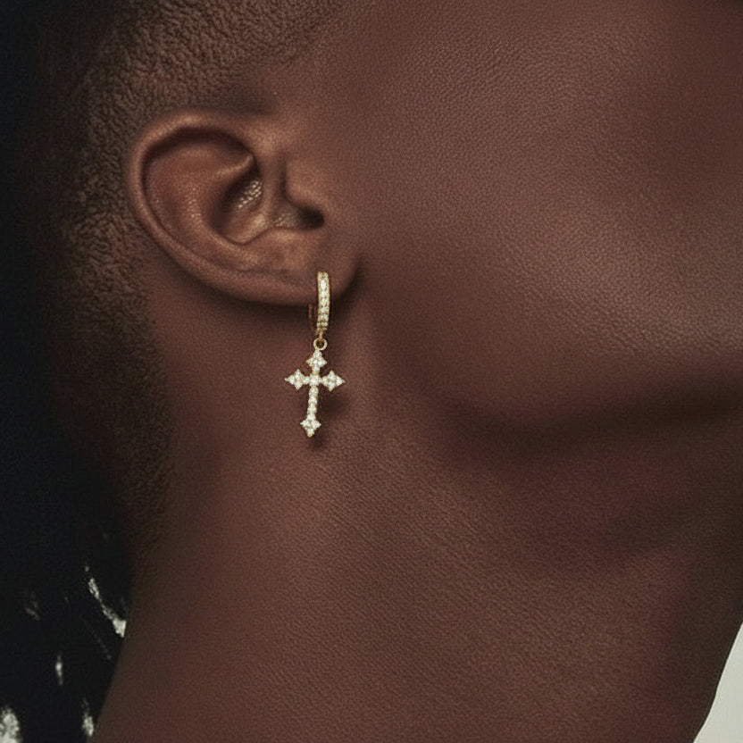 S925 Moissanite Nova Cross Hoop Earrings - VVS1 Earrings