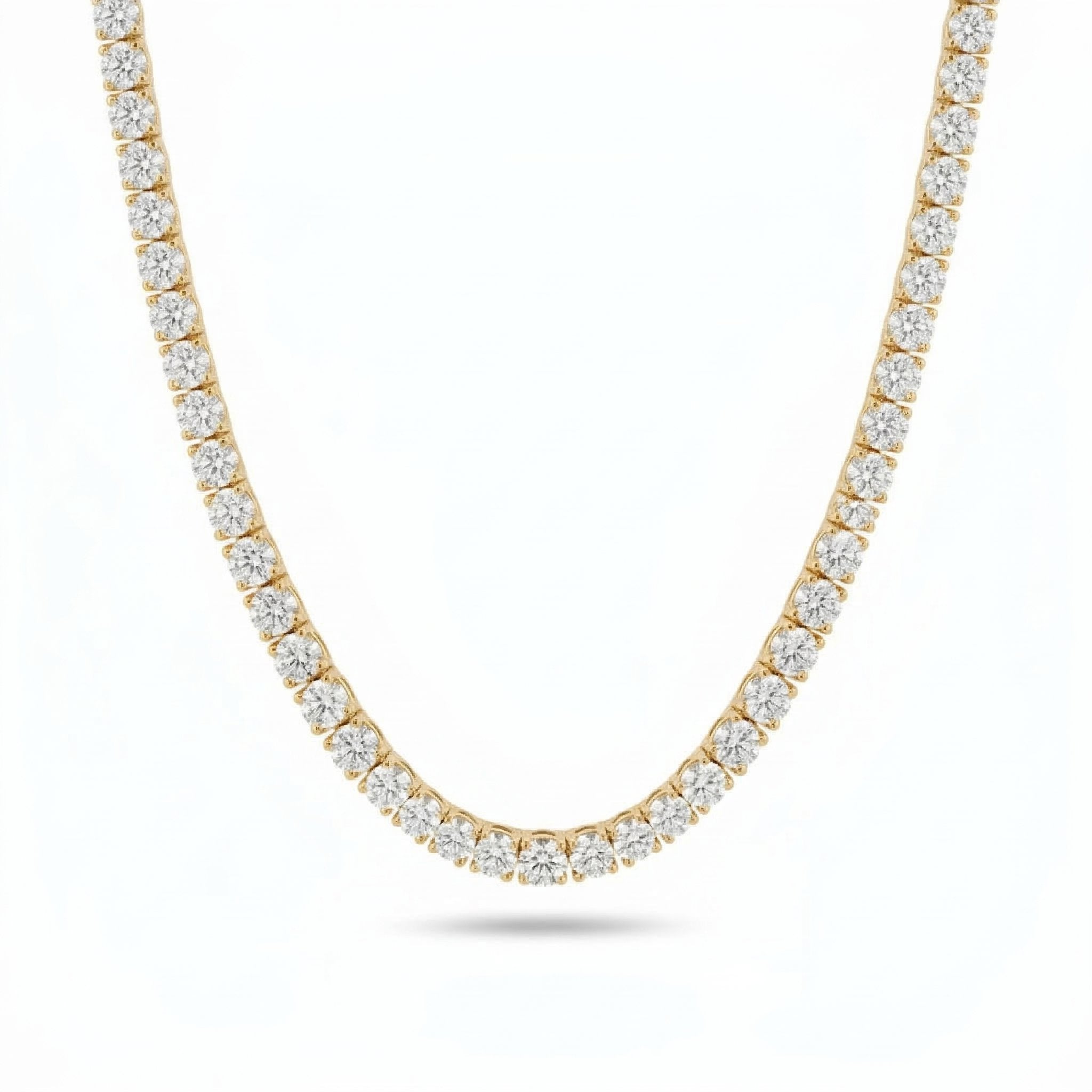 S925 Moissanite Tennis Chain in 14K Gold - 6.5mm Necklaces