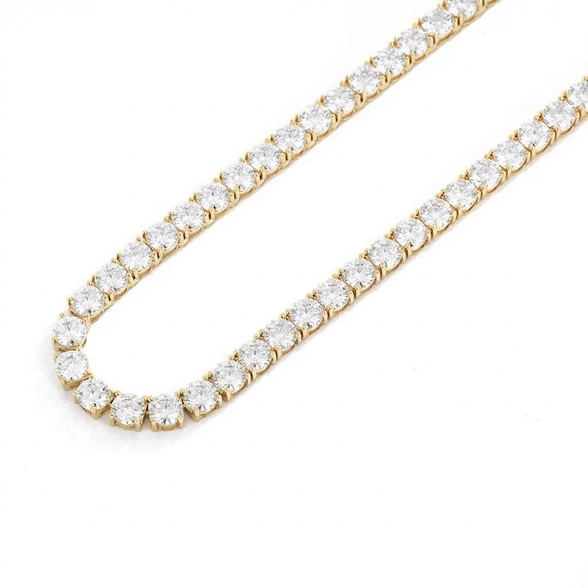 S925 Moissanite Tennis Chain in 14K Gold - 6.5mm Necklaces