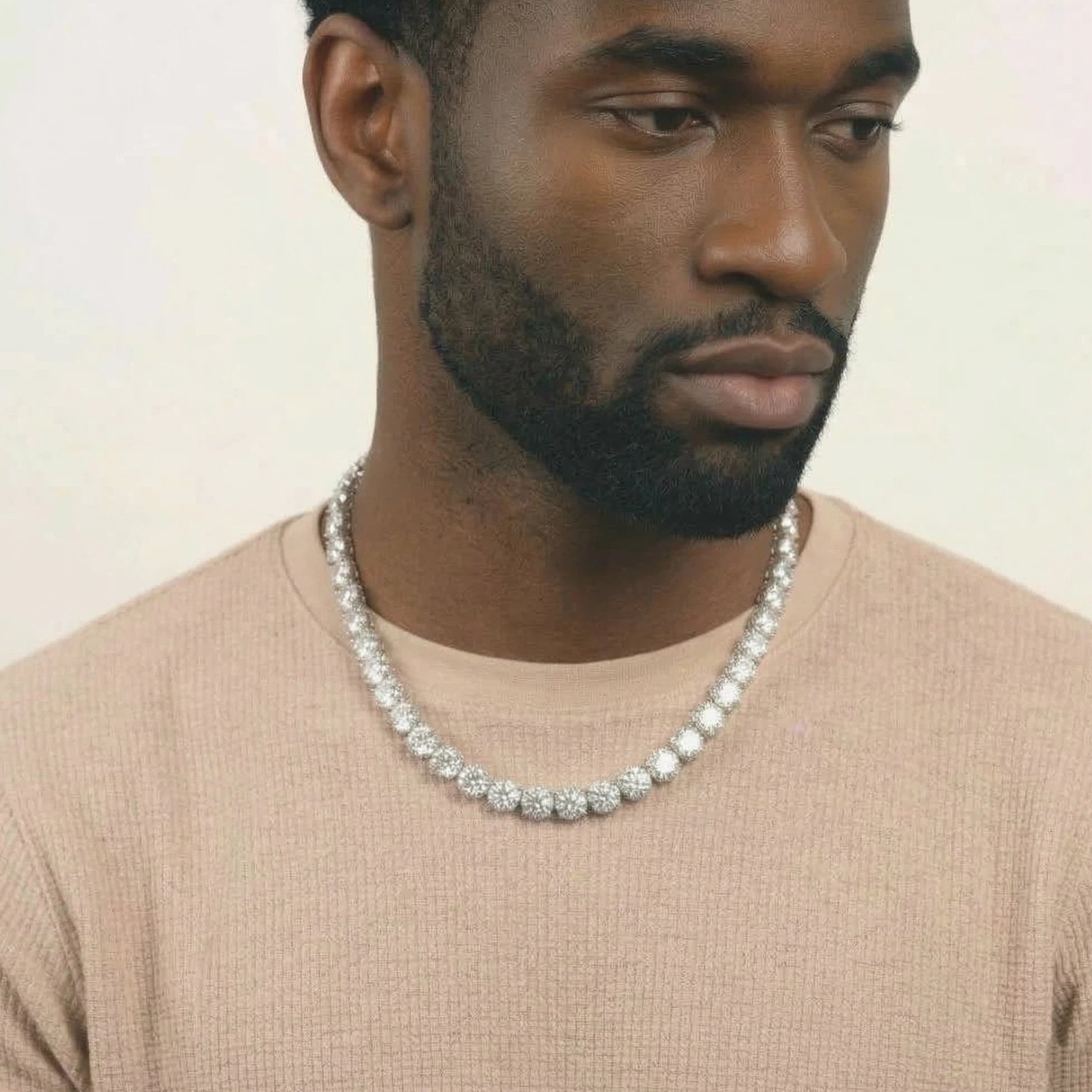 S925 Moissanite Tennis Chain in White Gold - 6.5mm Necklaces