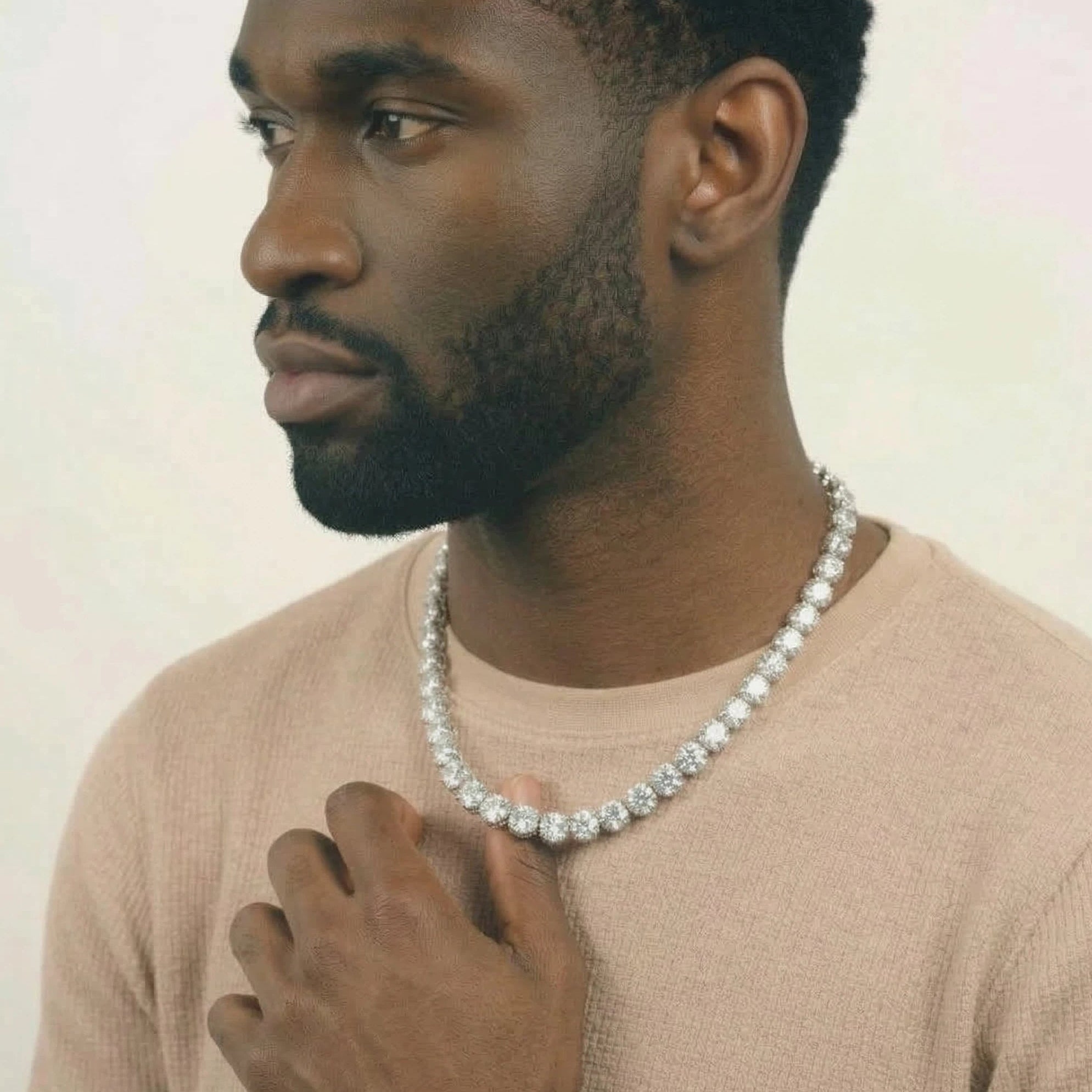 S925 Moissanite Tennis Chain in White Gold - 6.5mm Necklaces